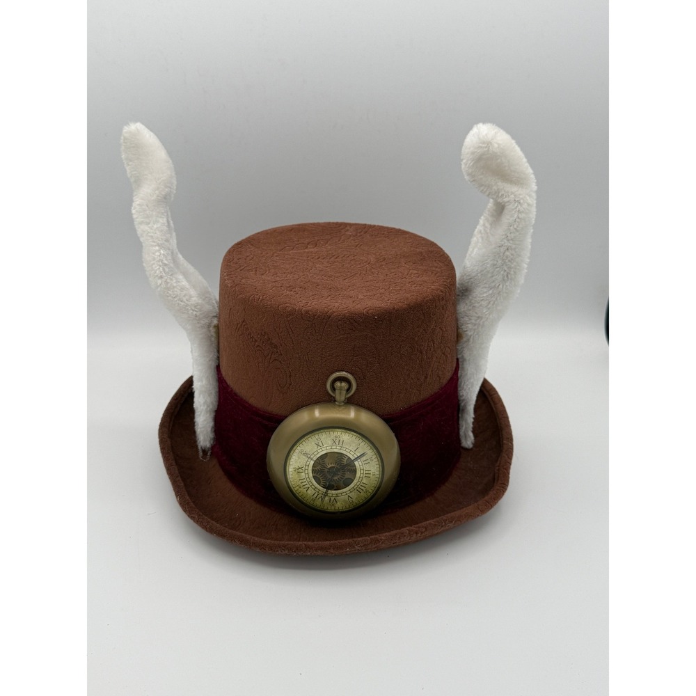 Unbranded Steampunk White Rabbit Top Hat Unisex OS Brown Excellent Cosplay Gear